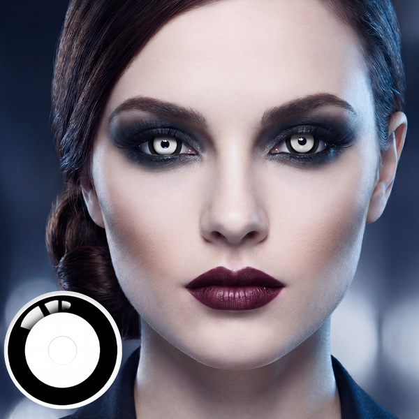 Specter White Sclera 17mm Costume 6 Month Contact Lenses | 2 Pcs