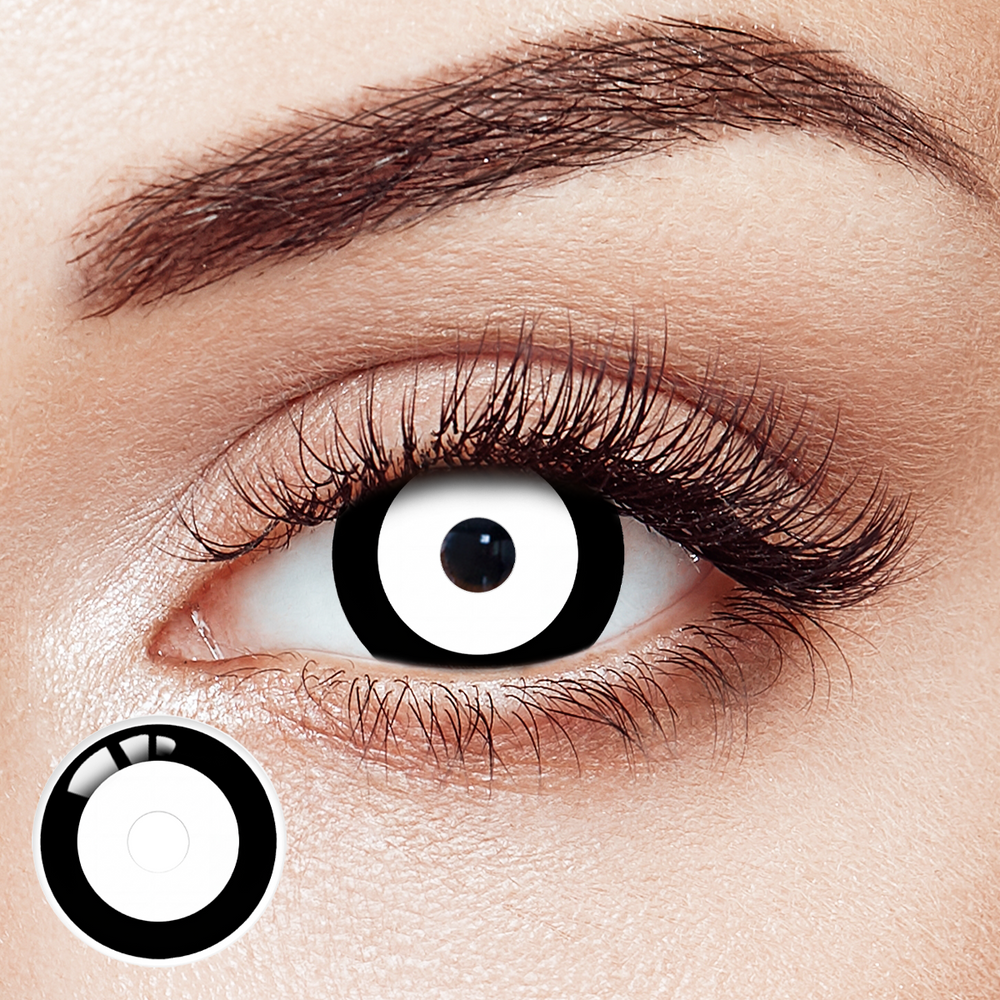 Specter White Sclera 17mm Costume 6 Month Contact Lenses | 2 Pcs