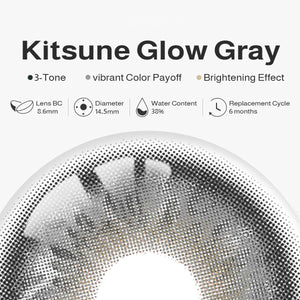 Kitsune Glow Gray 6 Months Contact Lenses | 2 Pcs
