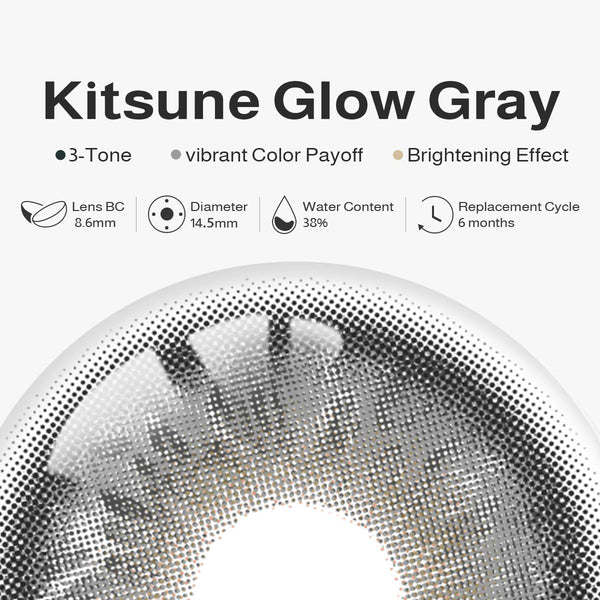Kitsune Glow Gray 6 Months Contact Lenses | 2 Pcs