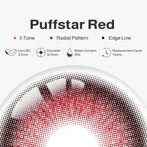 Puffstar Red Prescription Yearly Contact Lenses | 2 Pcs