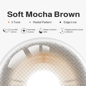 Soft Mocha Brown Prescription 6 Months Contact Lenses | 2pcs