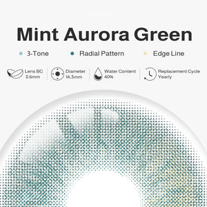 Mint Aurora Green Yearly Contact Lenses | 2 Pcs