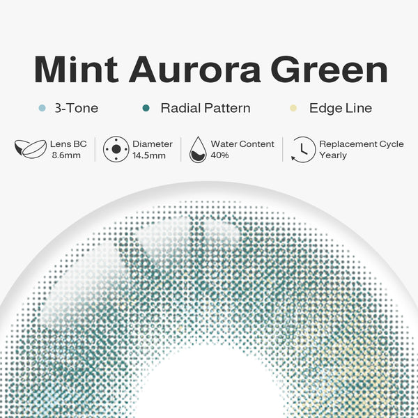 Mint Aurora Green Yearly Contact Lenses | 2 Pcs