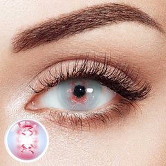 Psycho Lace Pink Costume Yearly Contact Lenses | 2 Pcs