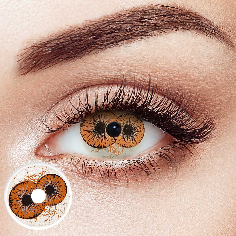 Inferno Twins Brown Costume Yearly Contact Lenses | 2 Pcs