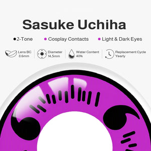 Sasuke Uchiha Purple Costume Yearly Contact Lenses | 2 Pcs