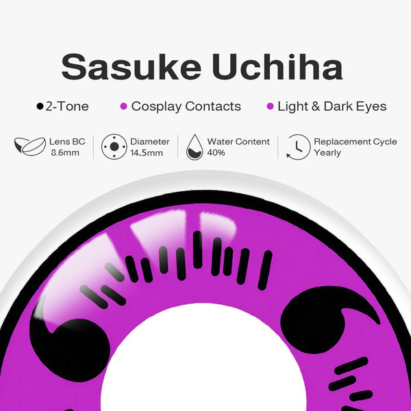 Sasuke Uchiha Purple Costume Yearly Contact Lenses | 2 Pcs