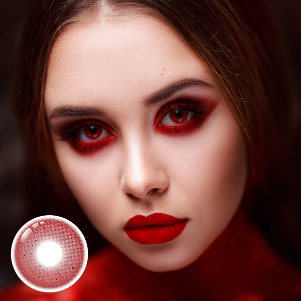 Dottie Red Prescription 6 Months Contact Lenses | 2 Pcs