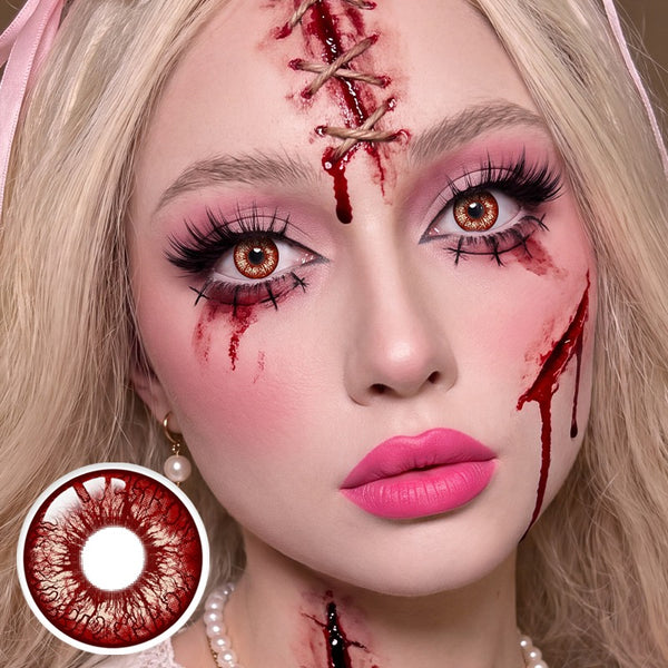 Blood Curse Red Costume Yearly Contact Lenses | 2 Pcs
