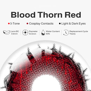 Blood Thorn Red Costume Yearly Contact Lenses | 2 Pcs