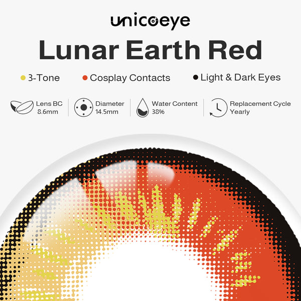 Lunar Earth Red Costume Yearly Contact Lenses