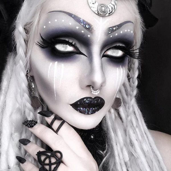 Mesh White Costume Yearly Contact Lenses