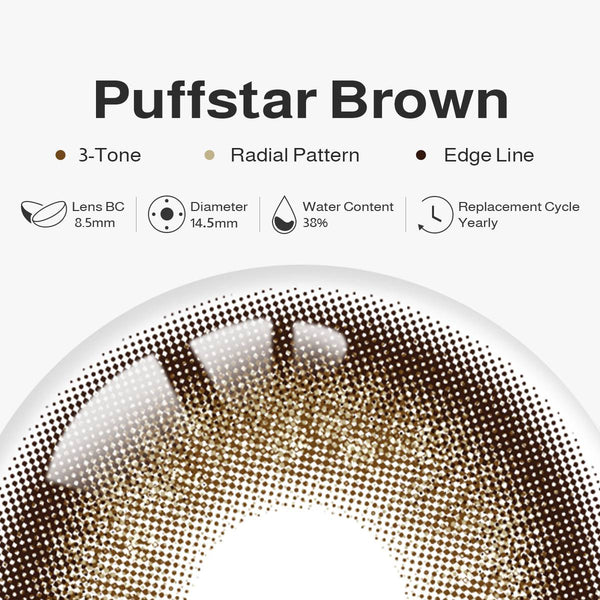 Puffstar Brown Prescription Yearly Contact Lenses | 2 Pcs