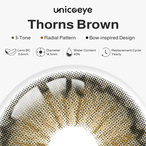 Thorns Brown Prescription Yearly Contact Lenses