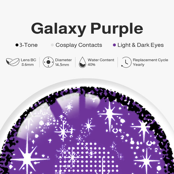 Galaxy Purple Costume Yearly Contact Lenses | 2 Pcs