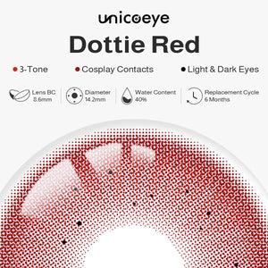 Dottie Red Prescription 6 Months Contact Lenses | 2 Pcs