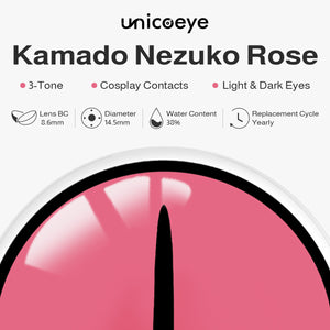 Kamado Nezuko Rose Costume Yearly Contact Lenses