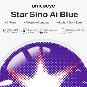 Star Sino Ai Blue Costume Yearly Contact Lenses