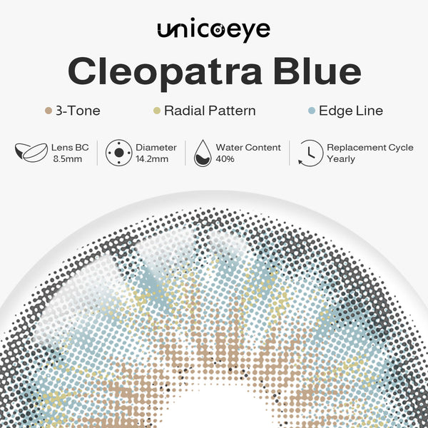 Cleopatra Blue Prescription Yearly Contact Lenses | 2 Pcs