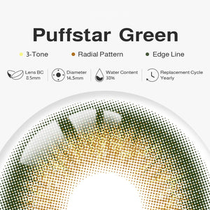 Puffstar Green Prescription Yearly Contact Lenses | 2 Pcs