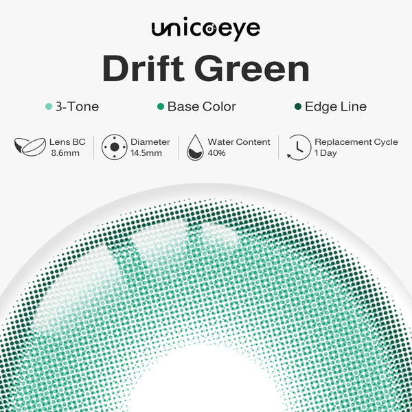 Drift Green Prescription Daily Contact Lenses | 2 Pcs