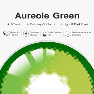 Aureole Green Prescription 6 Months Contact Lenses | 2 Pcs