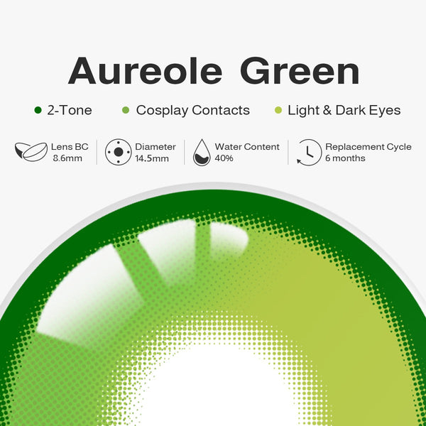 Aureole Green Prescription 6 Months Contact Lenses | 2 Pcs
