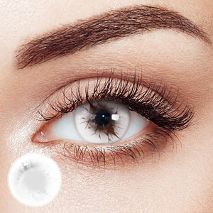 Cracked Eye Gray Costume Prescription Yearly Contact Lenses | 2 Pcs