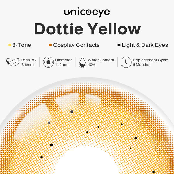 Dottie Yellow Prescription 6 Months Contact Lenses | 2 Pcs