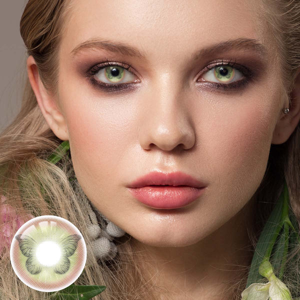 Papillon Green Costume Prescription Yearly Contact Lenses