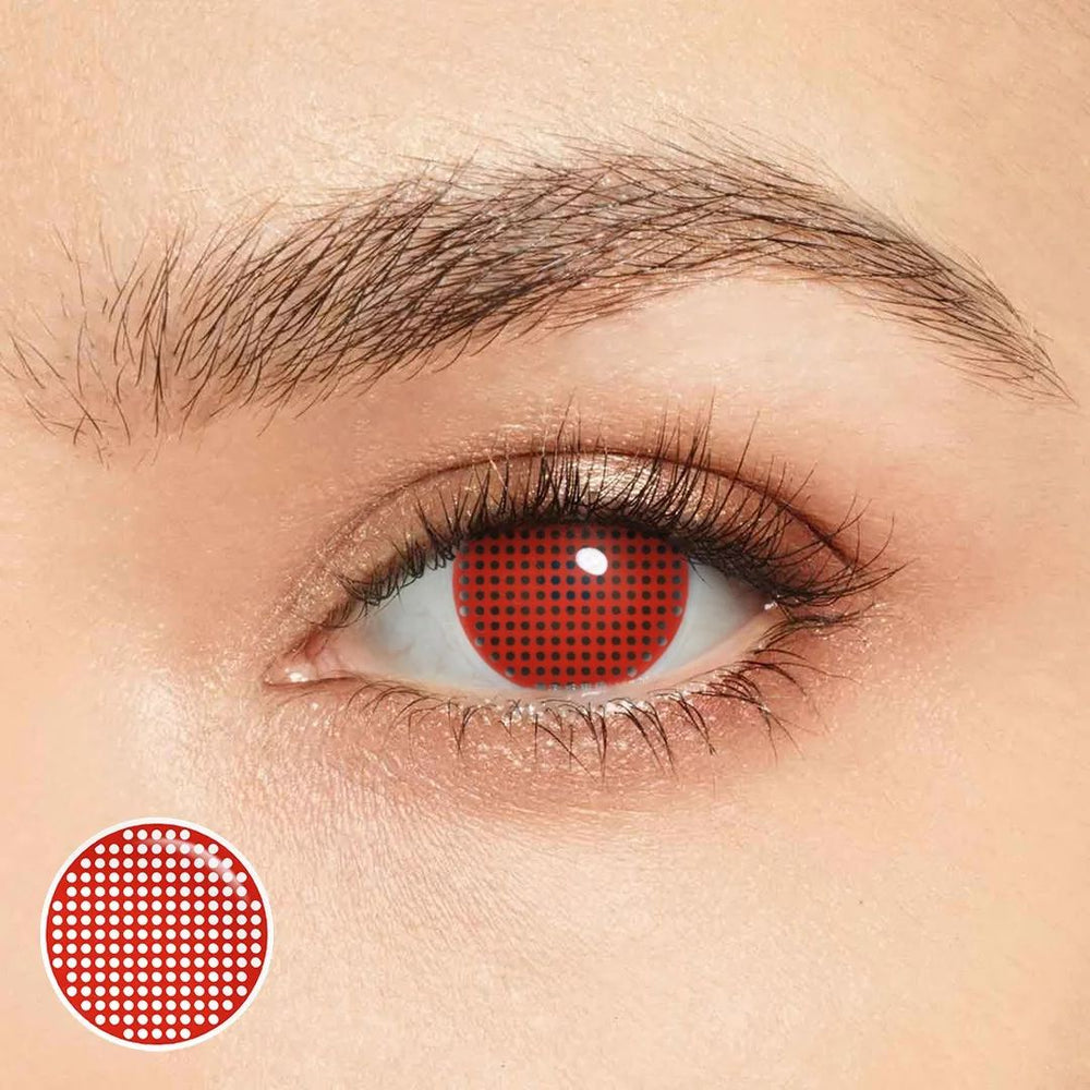 Mesh Red Costume Yearly Contact Lenses