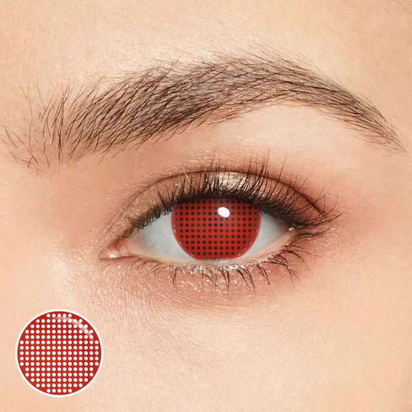 Mesh Red Costume Yearly Contact Lenses