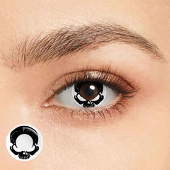 Cool Skull Black Costume Yearly Contact Lenses
