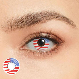 Indepence Day Red Costume Yearly Contact Lenses